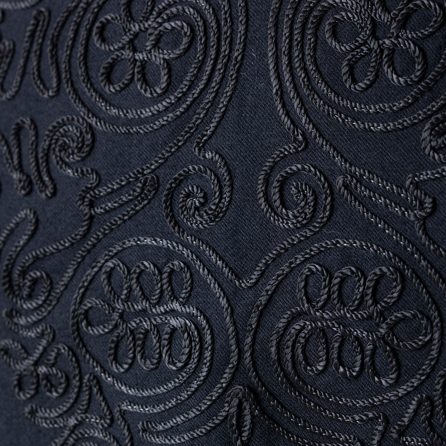 Black cord embroidery tunisian