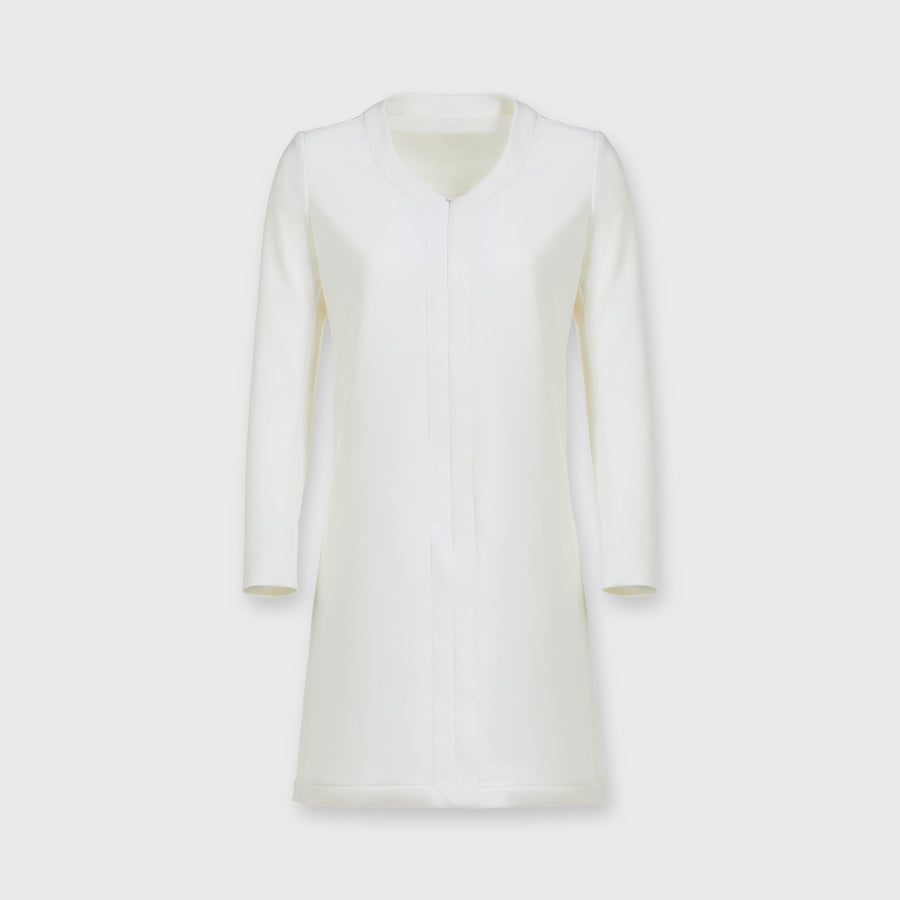 Ivory stretch mini tunic dress wool twill