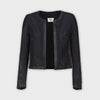 Black cord embroidery bolero wool flanel