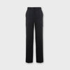 Black tuxedo pants wool gabardine silk satin smoking panel