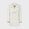 Ivory caban peacoat wool felt metal buttons