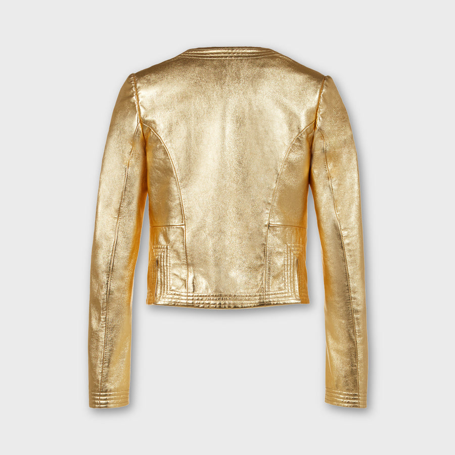 Gold padded bolero lambskin leather