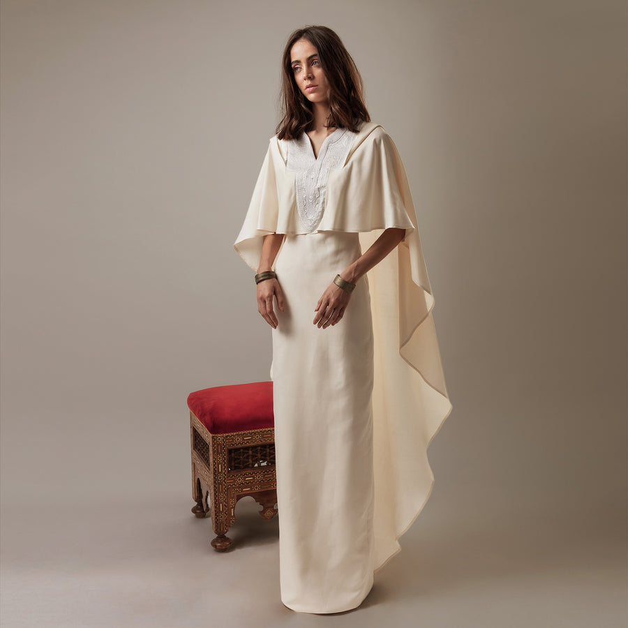 Maxi Dress in Undyed Hand-Woven Silk